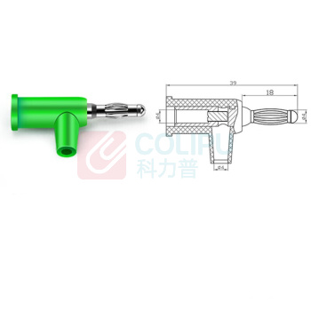 汇君 4mm香蕉插头 黄铜螺丝免焊接大电流24A插头枪式 xjct007-g (绿色) 29个起订
