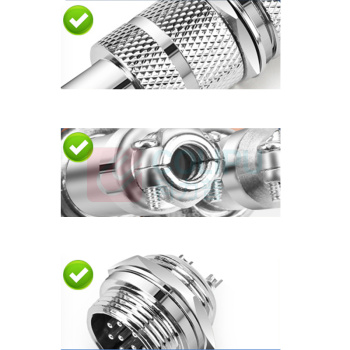 汇君 HJUN GX16固定式航空插座电线连接器焊接式开孔16mm 6芯一套(插头+插座) GX16-6-tt 11套起订