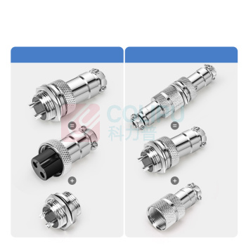 汇君 HJUN GX16固定式航空插座电线连接器焊接式开孔16mm 6芯一套(插头+插座) GX16-6-tt 11套起订