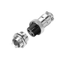 汇君 HJUN GX16固定式航空插座电线连接器焊接式开孔16mm 4芯一套(插头+插座) GX16-4-tt