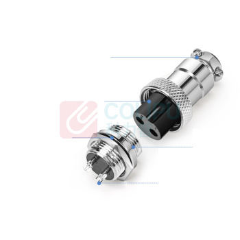 汇君 HJUN GX16固定式航空插座电线连接器焊接式开孔16mm 3芯一套(插头+插座) GX16-3-tt /