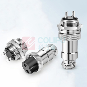 汇君 HJUN GX20固定式航空插座电线连接器焊接式开孔20mm 4芯一套(插头+插座) GX20-4-tt