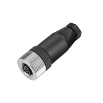汇君 HJUN M12防水航空插头电缆线传感器螺丝压接连接器 M12-8芯直母头 M12-8Z-M