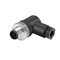 汇君 HJUN M12防水航空插头电缆线传感器螺丝压接连接器 M12-8芯弯公头 M12-8W-G