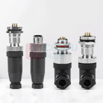 汇君 HJUN M12防水航空插头电缆线传感器螺丝压接连接器 M12-8芯弯公头 M12-8W-G