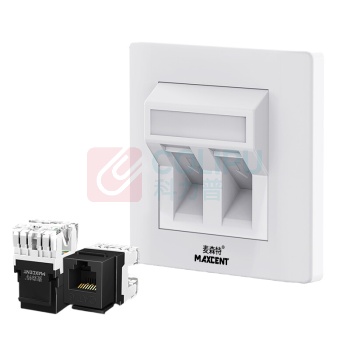 麦森特 MAXCENT 网络模块面板 MF-1017T 接口类型:RJ45;CAT3 材质:ABS;PC 规格:86×86mm 颜色:白色