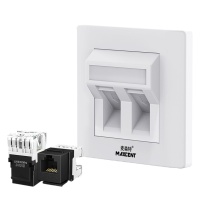 麦森特 MAXCENT 网络模块面板 MF-1017T 接口类型:RJ45;CAT3 材质:ABS;PC 规格:86×86mm 颜色:白色