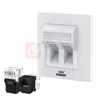麦森特 MAXCENT 网络模块面板 MF-1017T 接口类型:RJ45;CAT3 材质:ABS;PC 规格:86×86mm 颜色:白色