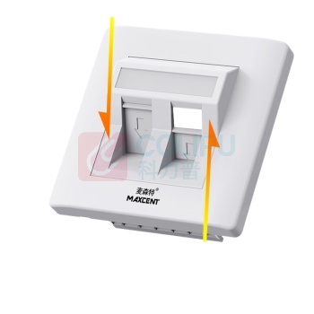 麦森特 MAXCENT 网络模块面板 MF-1017T 接口类型:RJ45;CAT3 材质:ABS;PC 规格:86×86mm 颜色:白色