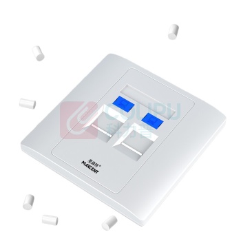 麦森特 MAXCENT 网络模块面板 MF-1021T 接口类型:RJ45;CAT3 材质:ABS;PC 规格:86×86mm 颜色:白色