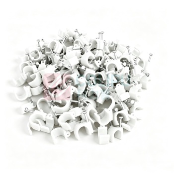 法百康 6mm圆形塑料钢钉线卡网线电话线光缆布线 FAB-Y6 100个/包