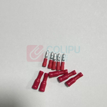 湘期 公母电线对接头 0.5-1.5平方 (红色) PVC子弹头对接冷压端子连接器