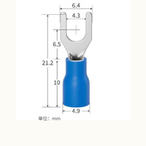 佑立德 SV叉型接线端子 国标SV2-4S 0.7mm厚 接线范围1.5-2.5平方 货期15天