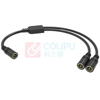 汇君 HJUN DC5.5*2.1mm一分二视频监控延长线电源分配线5A12V 一母分二母32cm【5A】 DC-32-1mz2m