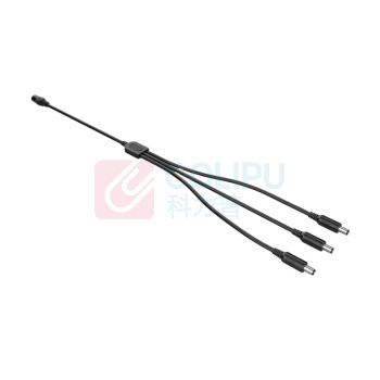 汇君 HJUN DC5.5*2.1mm一分二视频监控延长线电源分配线5A12V 一母分三公40cm【3A】 DC-40-1z3