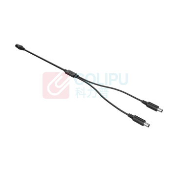 汇君 HJUN DC5.5*2.1mm一分二视频监控延长线电源分配线5A12V 一母分二公40cm【3A】 DC-40-1z2