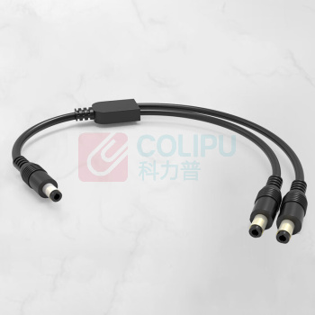 汇君 HJUN DC5.5*2.1mm一分二视频监控延长线电源分配线5A12V 一公分二公32cm【5A】 DC-32-1gz2g