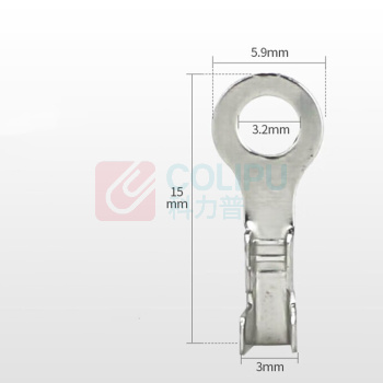 汇君 HJUN OT铜鼻子DJ431冷压铜开口鼻接线端子圆型接线片 DJ431-3.2mm oxly-32-100 100只/包