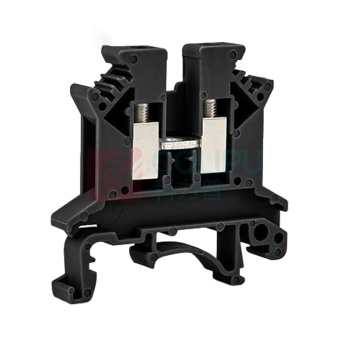 汇君 HJUN UK2.5B接线端子尼龙阻燃铜件导轨式电压端子排 UK25B-BL (黑色) 1片