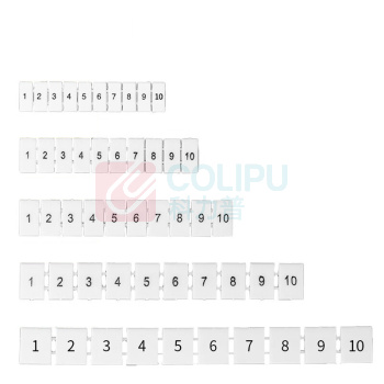 汇君 HJUN UK端子配件排标记条数字标记条1-100 数字1-10 ZB4 uk-zb4-0110-100 100条/包