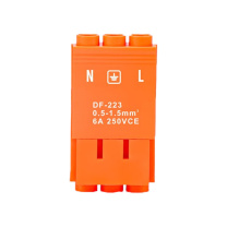 汇君 HJUN 灯具快速接线端子公母对接头硬线对插连接器6A250V DF223【3芯】 DF-223 /