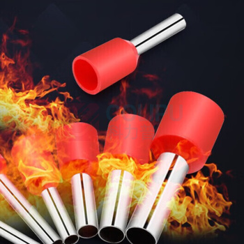 汇君 HJUN 管形接线端子预绝缘端子铜冷压端子电线接头VE线鼻子针型铜鼻子VE1618/16平方 VE1618-r-500 (红色) 500只/包