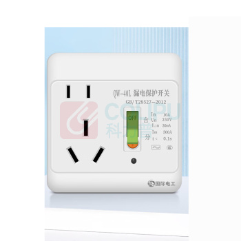 国际电工 86型 漏电保护开关带插座 QW-40L 五孔 明装 10A (白色)