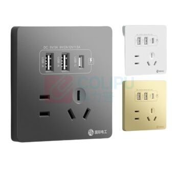 国际电工 插座 86型20W快充USB 五孔20W快充USB+typeC (白色)
