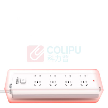 得力(deli) 电源插座 18258 1个/个 销售单位:个 (电源插座\250V 10A 移动式 单相8位插排) (计量单位:个)