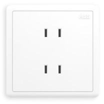 ABB 轩致系列开关插座面板 86型16A 二位四孔插座 AQ212