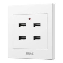 国际电工 工地插座USB插座工地宿舍家用手机充电插座面板 86型 220V/36V