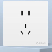 国际电工 插座 86 型墙面暗装电源无边框大板 五孔 (白色)