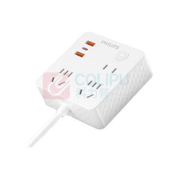 飞利浦 PHILIPS 墙壁桌面魔方插座 4332WA 3孔1.8米 (白色) 停产商品