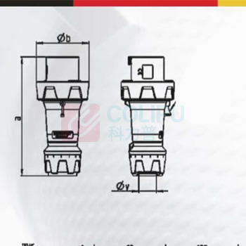 曼奈柯斯 工业防水插头插座连接器航空三相电公母对接5芯大电流公头 3325 63A 5P 400V IP67