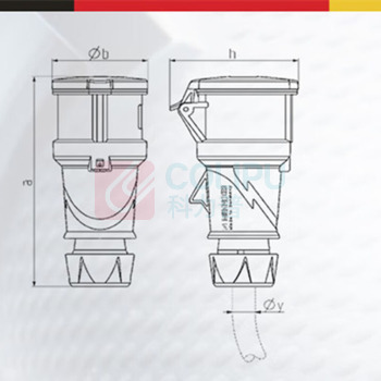 曼奈柯斯 工业连接器插头母头插座单相电公母对接耦合航空大电流 3402 3芯 16A 3P 220V IP44