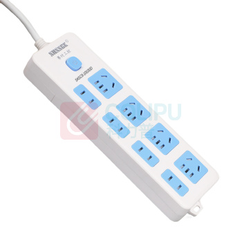 赛时工控 SHSSGK 移动式排插 SKSC8-10030D 四位5孔 四位2孔 10A 250V 2500W 225*73*30mm (蓝白)