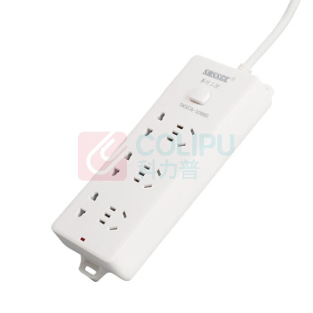 赛时工控 SHSSGK 移动式排插 SKSC8-10880 三位5孔 三位2孔 10A 250V 2500W 185*78*30mm (白)