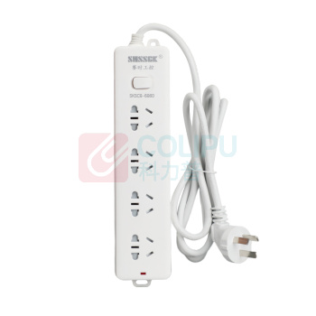 赛时工控 SHSSGK 移动式排插 SKSC8-6860 四位5孔 10A 250V 2500W 225*55*30mm (白)