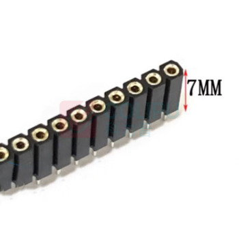 宁上 单排母2.54mm间距 塑胶高度7mm直针 1条 圆孔座 1×40