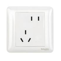 施耐德电气 Schneider Electric 畅意PLUS 86型暗装明装斜五孔插座 A3G426_10UA 10A 250V (白色) 新国标
