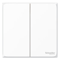 施耐德 Schneider 双开单控开关 86型暗装二开开关插座面板 皓呈系列 A3T32L1_WE_C1 (奶油白色) A3T32L1_WE_C1