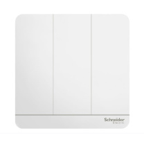 施耐德 Schneider 三开单控面板 86*86mm 220V 10A (镜瓷白色) 绎尚系列