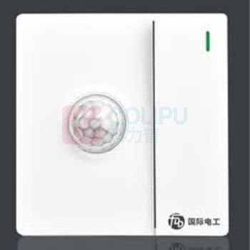 国际电工 人体感应开关 85*85mm 一开双控 (白色)
