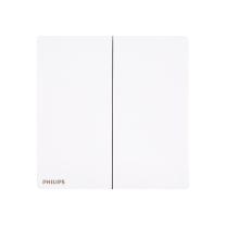 飞利浦 PHILIPS 暗装无边框两位双控开关 86型 220V 10A (月光白色)