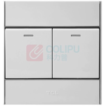 TCL 开关插座面板带荧光大功率双开开关 86型2位开关 A8系列二开单控