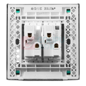 TCL 开关插座面板带荧光大功率双开开关 86型2位开关 A8系列二开单控