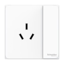 施耐德电气 Schneider Electric 16A三孔大功率空调插座带开关 86型一开16A插座面板皓呈 A3T15_16S_WE_C1 (奶油白色) 新国标
