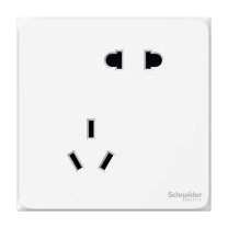 施耐德电气 Schneider Electric 开关插座 皓呈系列 错位五孔插座 墙壁电源插座面板 A3T426_10USA_WE_C1 (奶油白色) 新国标