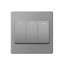 公牛 BULL 开关面板 GN-G07K312C 三位双控开关86型16A (灰) 12001338