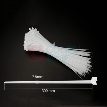 汇君 HJUN 尼龙扎带自锁式塑料卡扣固定强扎线带捆扎带 长300*宽2.8mm zd-4300-250 (白色) 250根/包